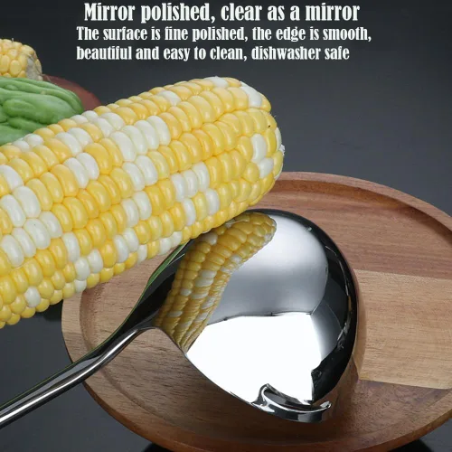 Miniatura 5 de Separador de grasa, separador de aceite de acero inoxidable 18/8, cucharón de sopa de 12.6 pulgadas, separador de grasa para alimentos, colador