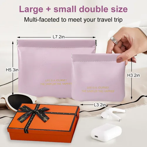 Miniatura 2 de Bolsa de cuero para anillos, funda para anillos de boda, bolsa para anillos de compromiso, almacenamiento de joyas para novios, portador de anillos