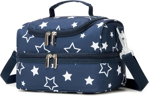 Miniatura 26 de Bolsas de Almuerzo Tote de Doble Compartimento para Niños, para Niños y Niñas, Loncheras para Niños Pequeños, Preescolar, Niños Pequeños, Jardín