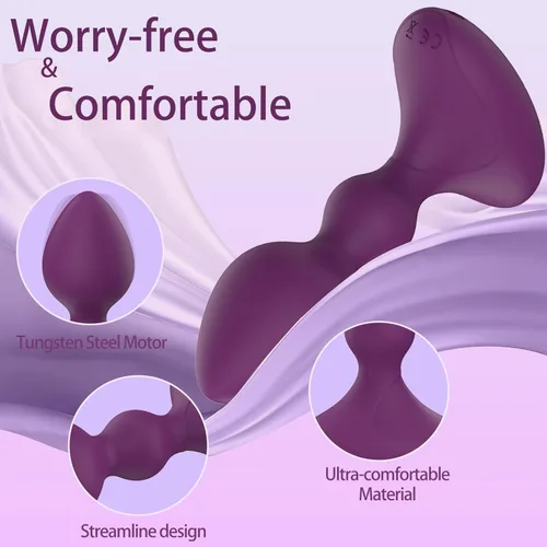 Miniatura 2 de Vibrador de enchufe anal, masajeador de próstata, juguetes masculinos, masturbador femenino de vibración de 10 frecuencias, control remoto