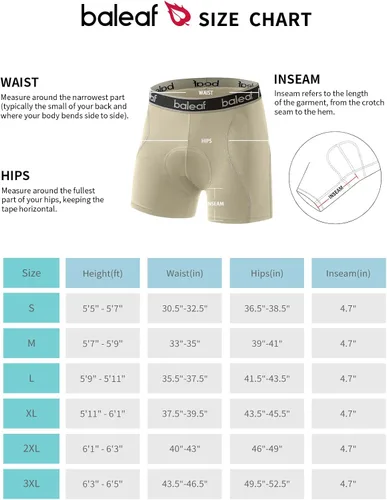 Miniatura 7 de BALEAF Pantalones cortos de ciclismo acolchados en 3D para hombre