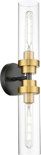 Miniatura 18 de Emak Apliques de Pared Juego de 2, Aplique de Pared Moderno de Baño Dorado Cepillado con Pantalla de Vidrio Esmerilado para Baño, Dormitorio, Sala