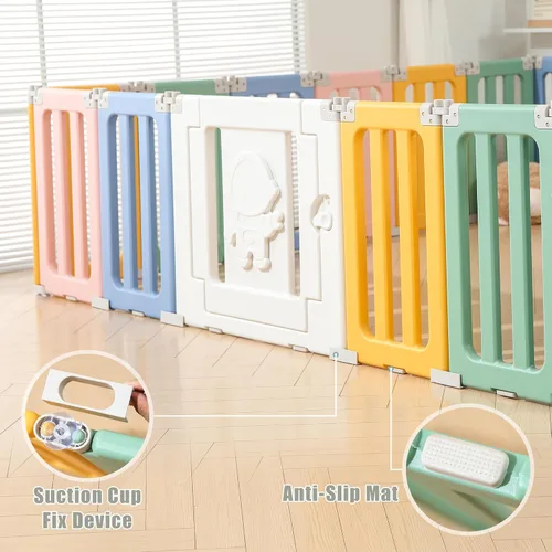 Miniatura 4 de Bestgame Parque infantil para bebé, corralitos plegables para bebés y niños pequeños, corralito extra grande de 22 paneles, valla portátil