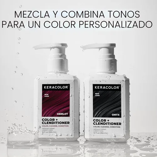 Miniatura 9 de Keracolor Color + Clenditioner - Acondicionador 3 en 1 para depositar color, limpia y acondiciona suavemente, color de cabello Merlot