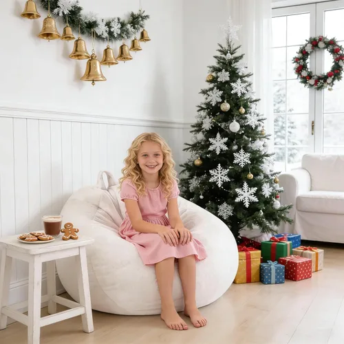 Miniatura 2 de ENBAOHUI Sillas Puf de Espuma Viscoelástica Cómoda de Piel Sintética de 3 Pies para Niños o Bebés con Relleno, Sofá Puf con Asa, Tela de Piel