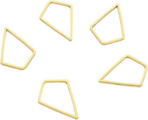 Miniatura 8 de Adabele - Conector de aro hexagonal de latón crudo de 0.78 pulgadas (0.787 in), con parte trasera abierta, bisel sin recubrimiento