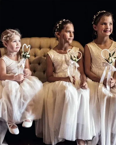 Miniatura 4 de 2Bunnies - Vestidos acampanados de fiesta, tipo tutú, de tul, con encaje de rosa en la espalda