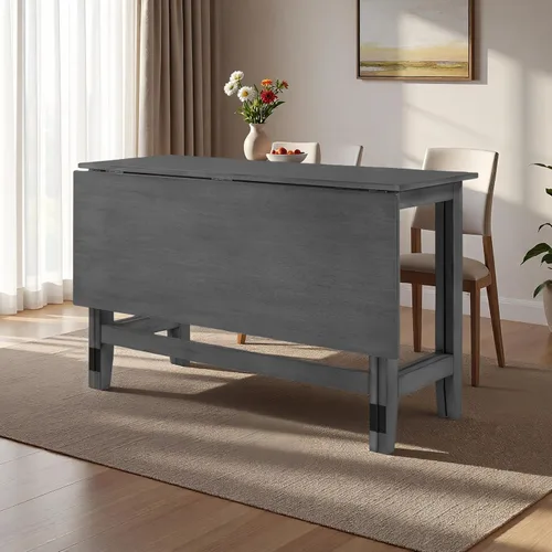 LUMISOL Mesa de comedor extensible para 4 personas, mesa de comedor plegable pequeña para cocina, de 18 a 36 pulgadas, ahorro de espacio, fácil