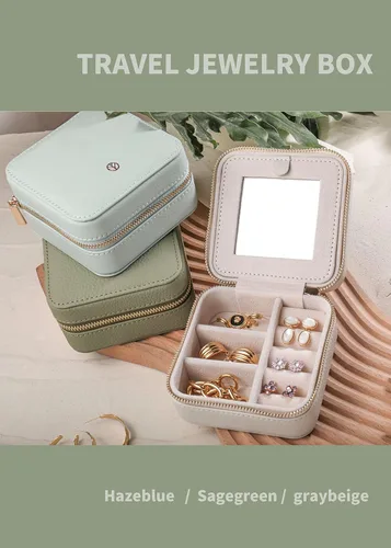 Miniatura 4 de S.Leaf Organizador de joyas de viaje para mujer, caja de viaje pequeña, caja de viaje portátil, estuche de joyería de viaje, organizador de joyas