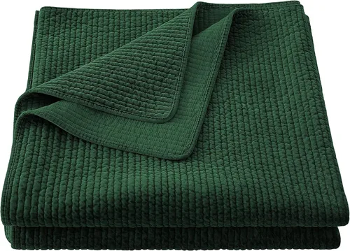 Miniatura 16 de HiEnd Accents - Edredón de terciopelo de algodón lavado a la piedra, tamaño Queen, color verde helecho, ropa de cama clásica tradicional de lujo