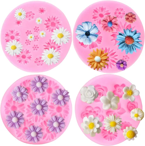 Miniatura 10 de Mujiang Molde de fondant de flores de rosa, moldes de silicona para decoración de pasteles, decoración de cupcakes, pasta de goma de mascar