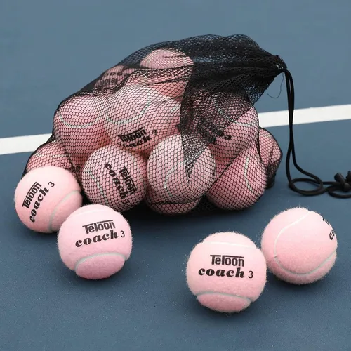 Teloon Pelotas de tenis de entrenamiento de presión, bolsa de transporte de malla de 12 o 18 unidades, 4 colores disponibles, pelotas de tenis sin