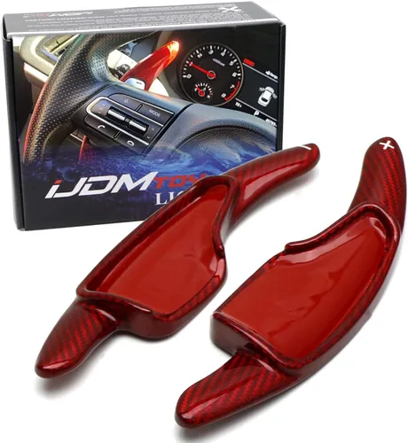 Miniatura 10 de iJDMTOY Extensiones de paleta grandes de fibra de carbono genuina negra compatibles con Chevy 2014-2019 C7 Corvette, Gen6 Camaro 2016 en adelante