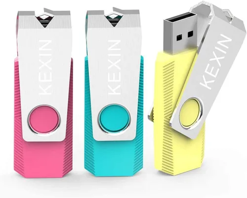 Miniatura 9 de KEXIN Unidad flash de 128 GB, paquete de 3 unidades flash USB de 128 GB, unidad de memoria USB 2.0 con llavero (128G 3 unidades)