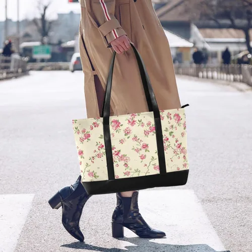 Miniatura 6 de KLL Flowers classy bag with laptop with zipper totes Large Handbag for nurse work with maletin ejecutivo para mujer