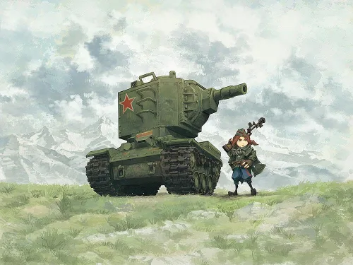 Miniatura 2 de Meng WWT-004 Modelo - Tanque Pesado Soviético Kv-2 Guerra Mundial Toons