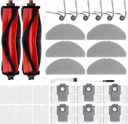 Q7 M5 plus Accesorios de piezas de repuesto para Roborock Q7 M5+, kit de aspiradora robot serie Q7 L5+, 2 cepillos principales, 6 filtros Hepa, 6
