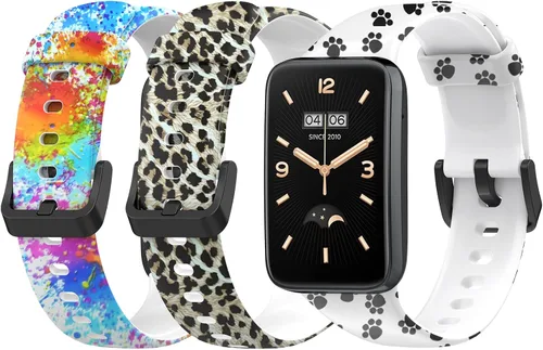 Miniatura 14 de Lijinlan Bandas de repuesto compatibles con Xiaomi Mi Band 7 Pro Strap mujeres hombres, impresión colorida linda piel floral suave flexible silicona