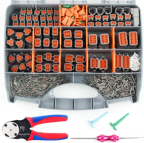Miniatura 12 de Newdeli Deutsch - Kit de conectores de 12 pines, impermeable, conector eléctrico de 16 AWG macho y hembra, conectores de cable automotriz