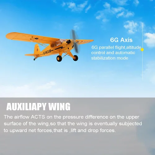 Miniatura 5 de Avión RC A160 J3 5CH 3D/6G RC para adultos sin escobillas Stunt RC Glider Regalos 2.4G RC Aviones con 2 baterías y hélice de repuesto