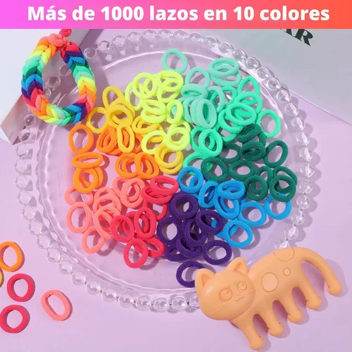 Miniatura 3 de IQBOX Kit de fabricación de pulseras, artes y manualidades para niñas de 8 a 12 años, telar de tejido, bandas de arco iris, juguetes de bricolaje
