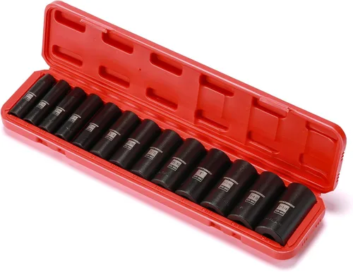 Miniatura 7 de MIXPOWER Juego de llaves de impacto profundo de 13 piezas, 1/2 pulgada, 7/16"-1-1/4", acero Cr-Mo, SAE, 6 Piont, grado de impacto, estuche