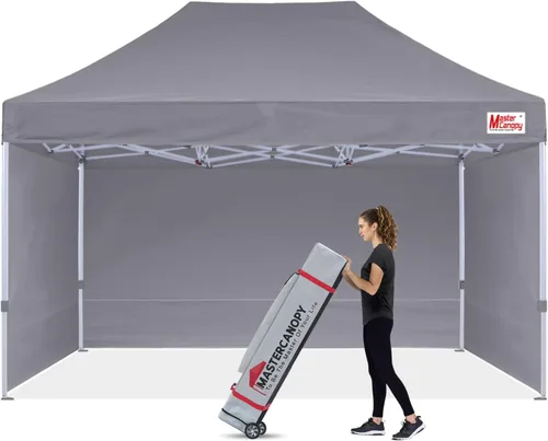 Miniatura 13 de MASTERCANOPY Carpa Plegable Resistente con Paredes Laterales (10x15, Blanco)