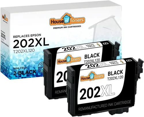 Houseoftoners Cartucho de tinta remanufacturado para Epson 202XL Cartucho de tinta de alto rendimiento para impresoras Epson 202XL Workforce WF-2860