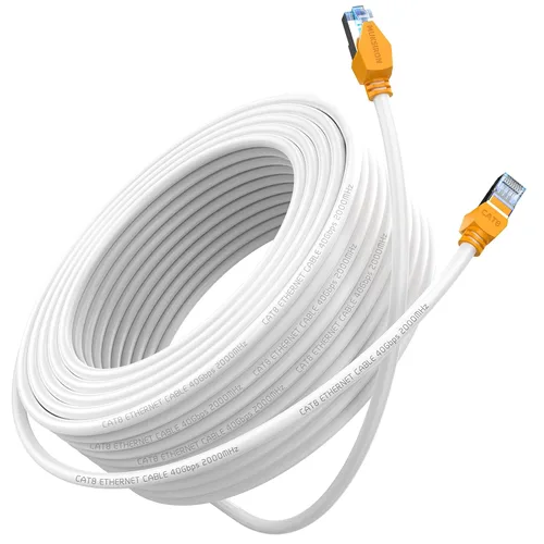 Miniatura 8 de Cable Ethernet Cat 8 de 30 pies, cable de red de juegos de alta velocidad de 40 Gbps de 2000 MHz RJ45 blindado resistente para PS5, router Xbox