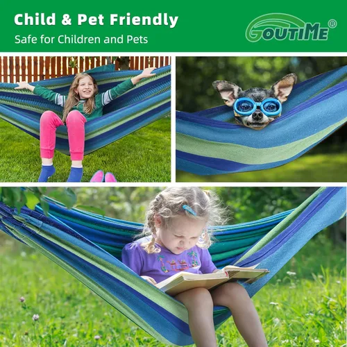 Miniatura 4 de Goutime Hamaca para niños con soporte, base de soporte para hamacas para niños con bolsa de transporte portátil para interiores, exteriores, patio