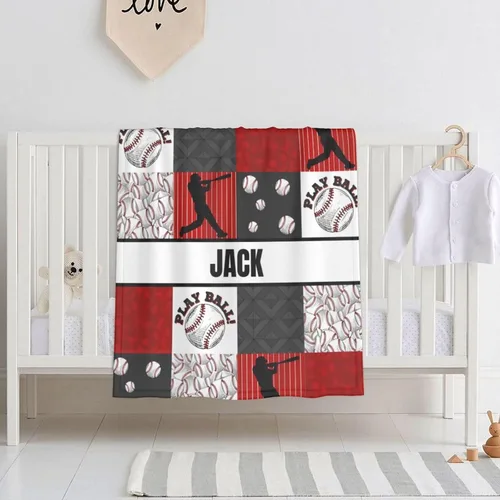 Miniatura 3 de Manta de bebé personalizada para niños y niñas, manta de bebé personalizada con nombre, manta de bebé suave personalizada con nombre, manta roja