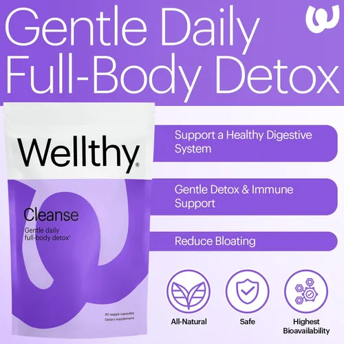 Miniatura 2 de Wellthy Desintoxicación de cuerpo completo y apoyo inmunológico, salud digestiva avanzada, limpieza intestinal y alivio de la hinchazón, fórmula