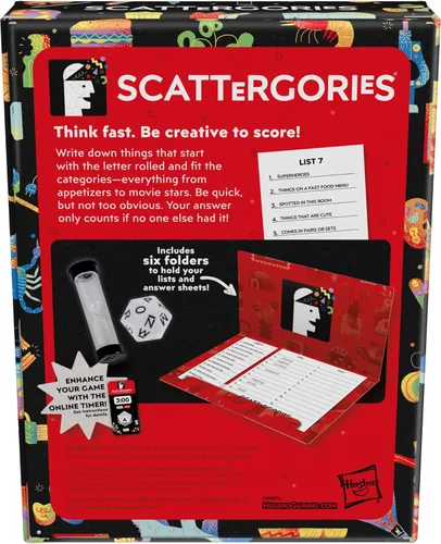 Miniatura 2 de Hasbro Gaming Scattergories Juego Clásico, Juego de Fiesta para Adultos y Adolescentes de 13 Años en Adelante, Juego de Mesa para 2+ Jugadores