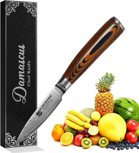Miniatura 12 de Cuchillo de chef profesional de Damasco, 67 capas hecho a mano de 8 pulgadas, cuchillo de chef de Damasco, VG10 Super Steel Core