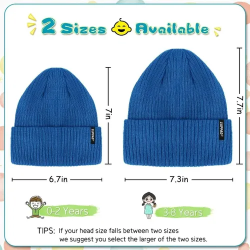 Miniatura 2 de ZUPPAD Baby Beanie Hat 3 Packs Toddler Girls Boys Baby Hats Winter Warm Knitted Thermal with Fleece Lining Kids Winter Hat