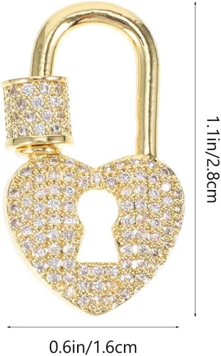 Miniatura 5 de EXCEART Cierre de collar de ojo de cerradura de corazón, conector de joyería duradero para fabricación de joyas de bricolaje, ligero, compacto