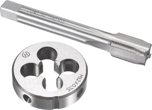 uxcell M12 x 0.030 in Juego de llaves métricas y troqueles, rosca de máquina con troquel de roscado redondo, kit de grifo y troquelado para