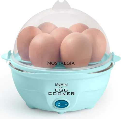 Nostalgia Olla eléctrica retro grande para huevos duros, 7 capacidades, escalfado, revuelto, tortillas, blancos, sándwiches, para dietas keto y