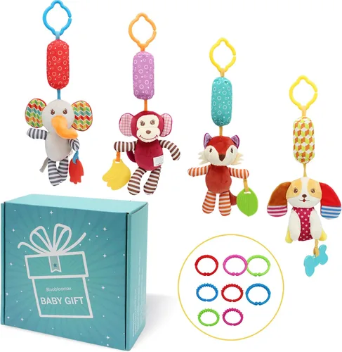 Miniatura 12 de BLOOBLOOMAX Sonajeros de calcetín para bebés 0-24 meses, juguetes educativos de animales para pies de bebé