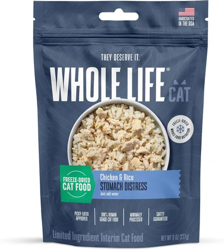 Whole Life Cat - Alimento liofilizado para gatos - Dieta suave para estómagos sensibles, apoyo digestivo, antidiarrea y remedio contra el vómito –