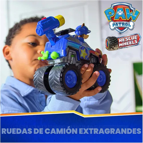 Miniatura 2 de Paw Patrol: Rescue Wheels Chase's Cruiser, camión de juguete con lanzador de proyectiles y figura de acción coleccionable, juguetes para niños