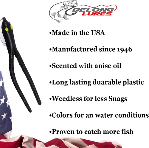 Miniatura 5 de Delong Lures Señuelo de pesca sin malezas de 4.5 pulgadas, señuelo de pesca de lubina, pesca de lucio, señuelo de pesca de rana, aparejos de pesca