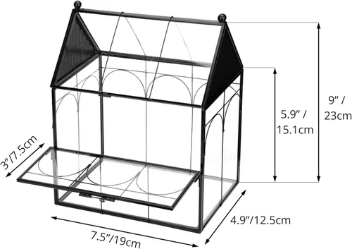 Miniatura 4 de NCYP Recinto de vidrio con orificios de ventilación para insectos, arañas saltadoras, 7.5 x 4.9 x 9 pulgadas, pequeña puerta cerrada de apertura