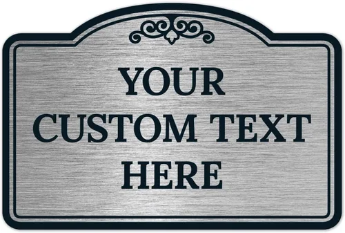 Miniatura 52 de Letrero decorativo personalizado, letrero de metal personalizado para negocios, entrada, hogar, Airbnb, placa de puerta de oficina, fondo negro, 8 x