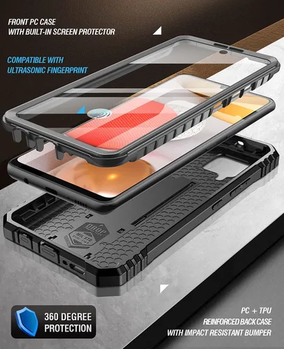 Miniatura 2 de Poetic Revolution - Funda para Samsung Galaxy A42 5G, protector de pantalla integrado funciona con identificación de huellas dactilares, carcasa