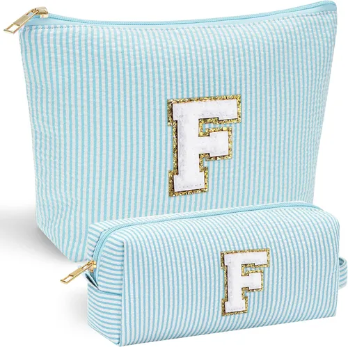 Miniatura 101 de YOOLIFE Regalos del Día de la Madre para mujeres, bolsa de maquillaje con inicial, bolsa de cosméticos, bolsa de maquillaje de viaje, regalos Rosado