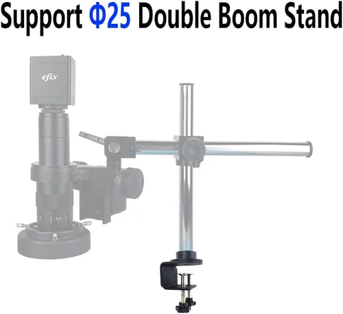Miniatura 4 de Gringoo Soporte para microscopio, base ajustable universal con abrazadera, poste de soporte de 0.984 in para microscopio estéreo, cámara USB digital