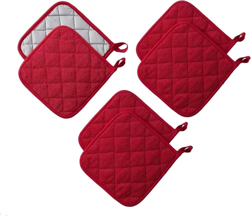 Miniatura 3 de Juego de soportes para ollas de cocina, resistentes al calor, juego de agarraderas de algodón puro, salvamanteles, posavasos grandes, almohadillas