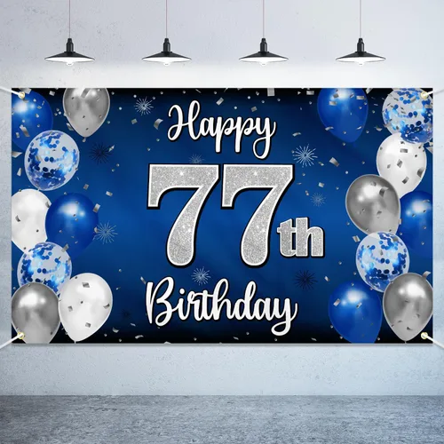 Miniatura 62 de Decoraciones de Feliz 11º Cumpleaños, Globo Azul y Plateado Grande Pancarta de Fondo de Cumpleaños, Brindemos por Once Años Suministros de Fiesta