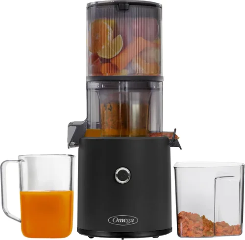 Omega Exprimidor de Prensa en Frío por Lotes Sin Esfuerzo - Máquina Exprimidora de Masticación de Verduras y Frutas Manos Libres con capacidad de 68